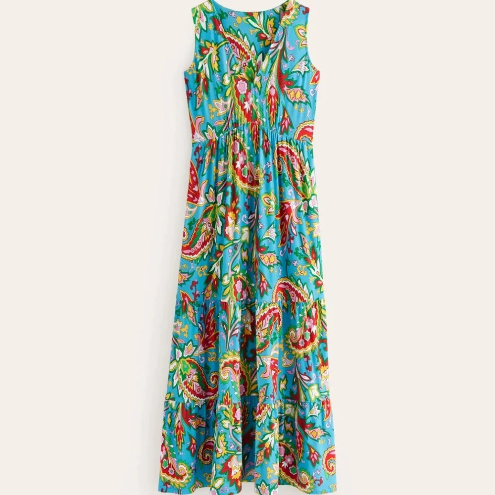 NWOT! Boden Blue Paisley Maxi Dress, Size 6 - Picture 5 of 9